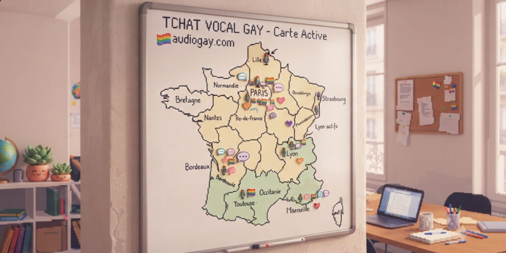 Carte de France des profils du tchat vocal gay