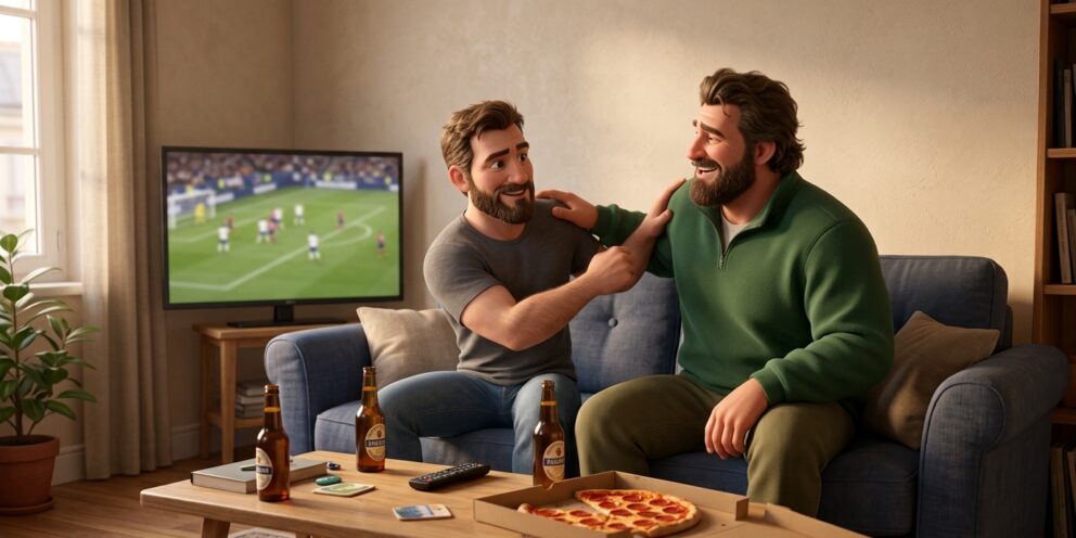 L&rsquo;art dangereux du « Bro-flirting » : Quand l&rsquo;ambiguïté avec tes potes hétéros bloque ta vraie vie amoureuse